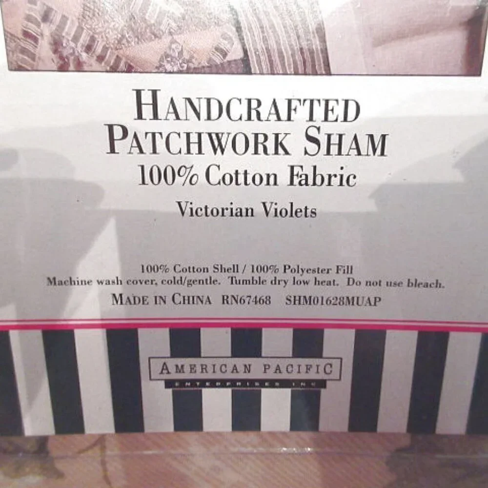 Waverly Victorian Violets Pillow Shams Set Of 2 Quilted Patchwork Standard NEW